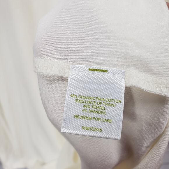 Garnet Hill Ivory Knit Turtle Neck Organic Pima Cotton Blend Sweater XL - Picture 7 of 11